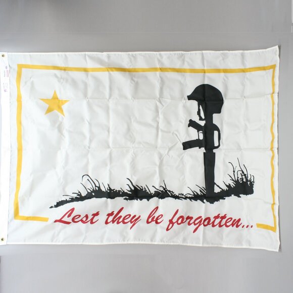 Valley Forge 3'x5' Nylon Lest They Be Forgotten Flag For The Fallen Military USA - Picture 4 of 8